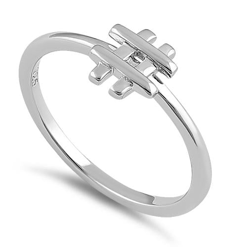 Sterling Silver Hashtag Ring