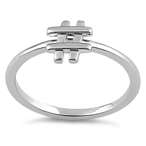 Sterling Silver Hashtag Ring