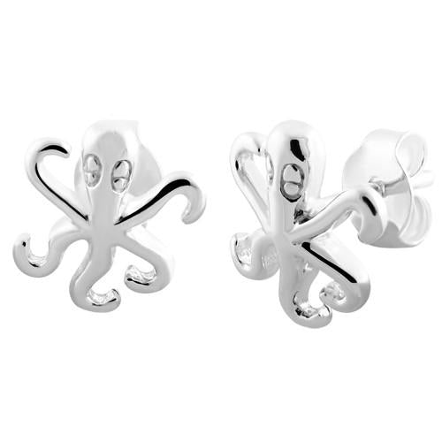 Sterling Silver Octopus Earrings