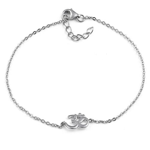 Sterling Silver Om Bracelet