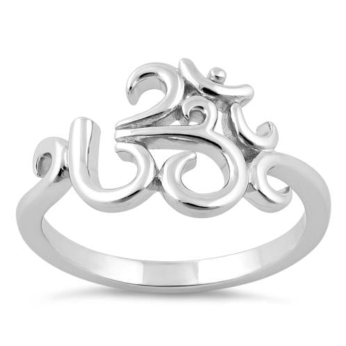 Sterling Silver Om Ring