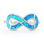 Sterling Silver Lab Opal Infinity Ring