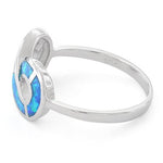 Sterling Silver Lab Opal Infinity Ring
