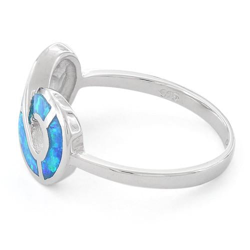 Sterling Silver Lab Opal Infinity Ring