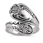 Sterling Silver Flower Spoon Ring