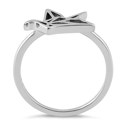 Sterling Silver Origami Flying Bird Ring