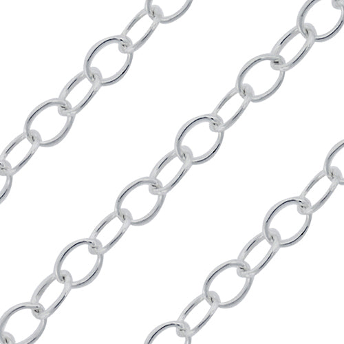 Sterling Silver Oval Cable Chain 3 x 2.54mm (sold by the foot)
