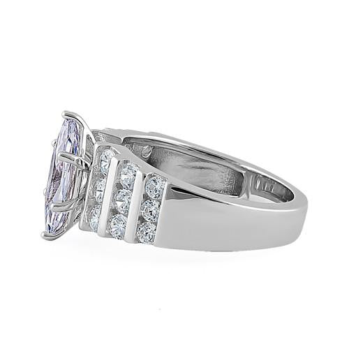 Sterling Silver Marquise Cut Clear CZ Ring