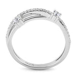 Sterling Silver Overlap CZ Ring