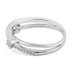 Sterling Silver Overlap CZ Ring