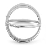 Sterling Silver Overlapping X CZ Ring