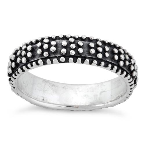 Sterling Silver Oxidized Dots Eternity Ring