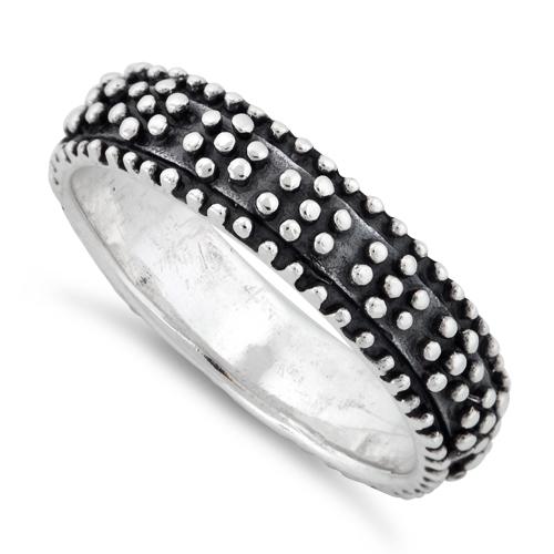 Sterling Silver Oxidized Dots Eternity Ring