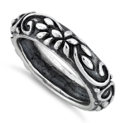Sterling Silver Oxidized Ornaments Ring