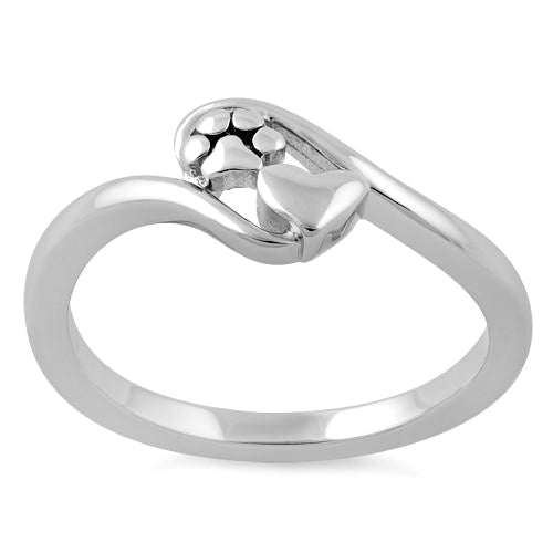 Sterling Silver Paw & Heart Ring