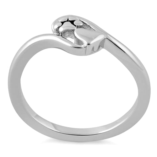 Sterling Silver Paw & Heart Ring