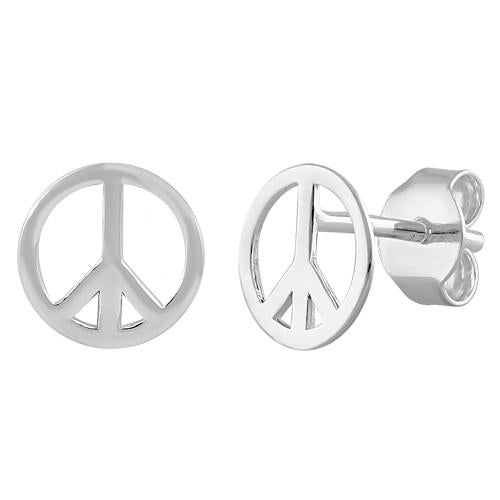 Sterling Silver Peace Earrings