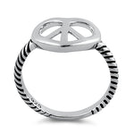 Sterling Silver Peace Heart Ring