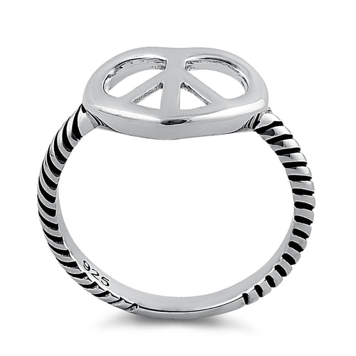 Sterling Silver Peace Heart Ring