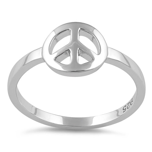 Sterling Silver Peace Sign Ring