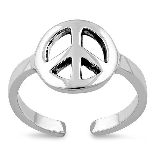 Sterling Silver Peace Sign Toe Ring