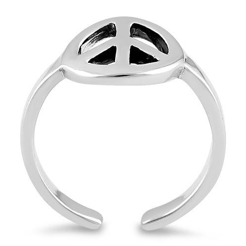 Sterling Silver Peace Sign Toe Ring