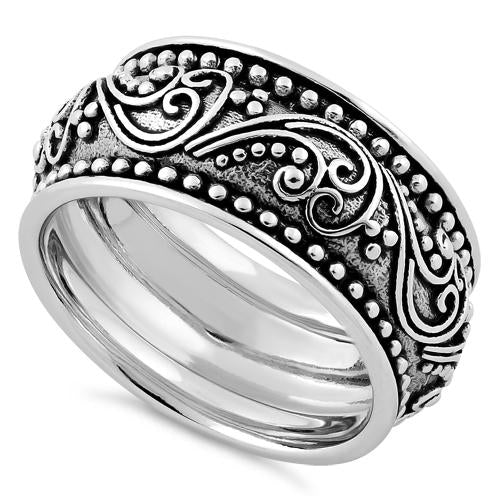 Sterling Silver Peaceful Paisley Ring
