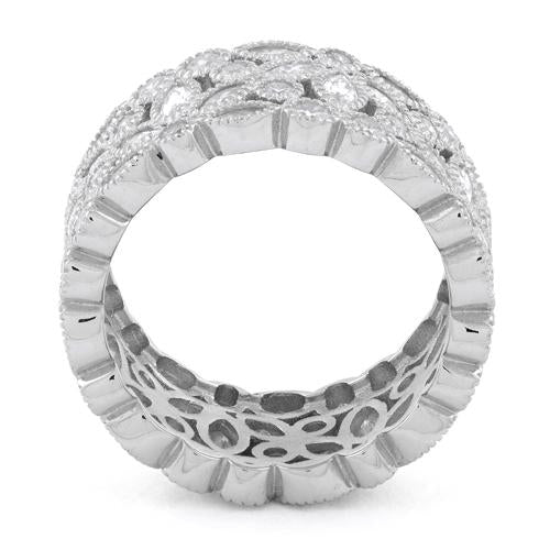 Sterling Silver Petal Eternity CZ Ring