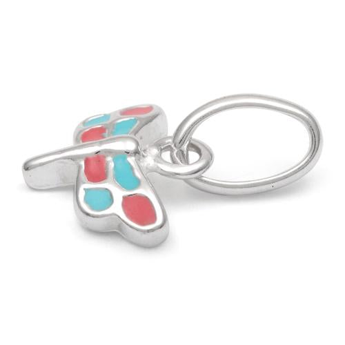 Sterling Silver Pink and Blue Enamel Dragonfly Small Charm