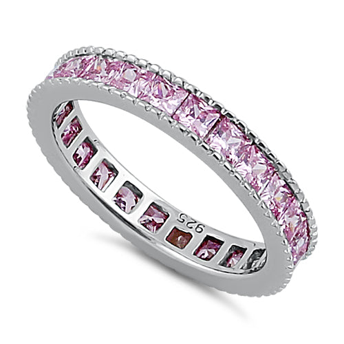 Sterling Silver Pink Eternity Band Ring