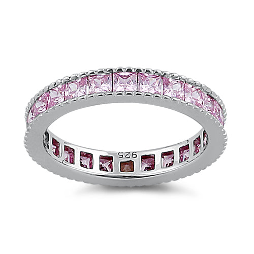 Sterling Silver Pink Eternity Band Ring