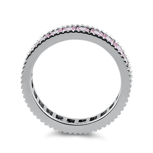 Sterling Silver Pink Eternity Band Ring