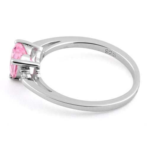 Sterling Silver Pink Heart CZ Ring