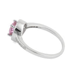 Sterling Silver Pink Round CZ Halo Ring