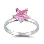 Sterling Silver Pink Star CZ Ring