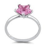 Sterling Silver Pink Star CZ Ring