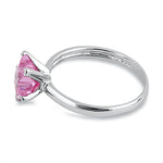 Sterling Silver Pink Star CZ Ring