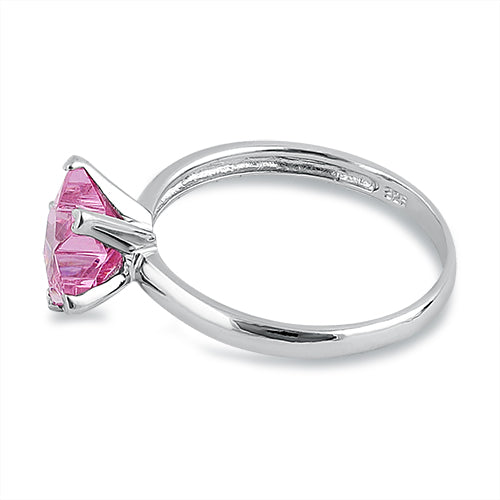 Sterling Silver Pink Star CZ Ring
