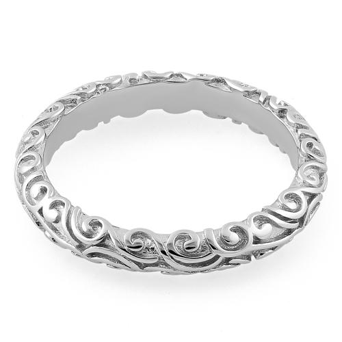 Sterling Silver Plain Bali Band Ring