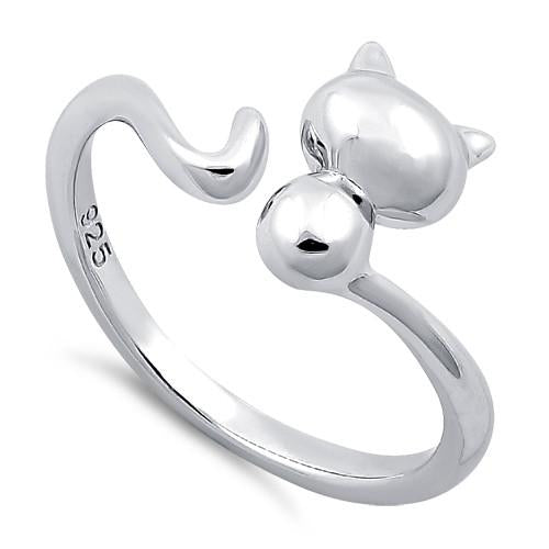 Sterling Silver Plain Cat Ring