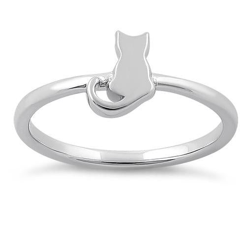 Sterling Silver Plain Cat Ring