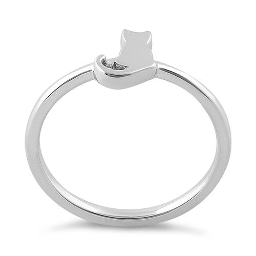 Sterling Silver Plain Cat Ring