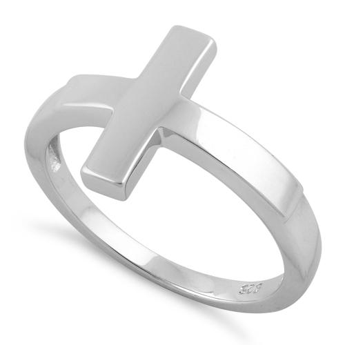 Sterling Silver Plain Cross Ring