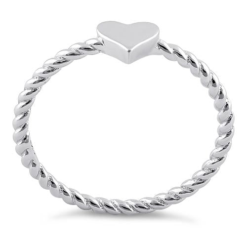 Sterling Silver Plain Heart Ring