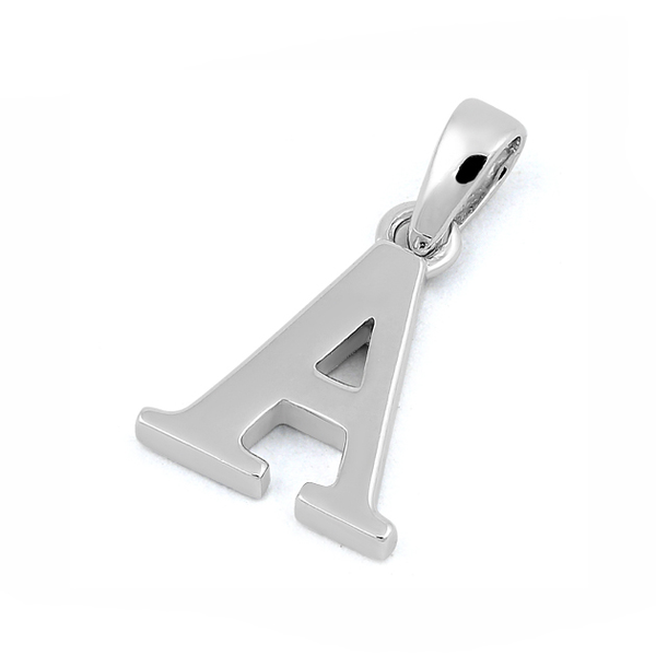 Sterling Silver Plain Letter A Pendant