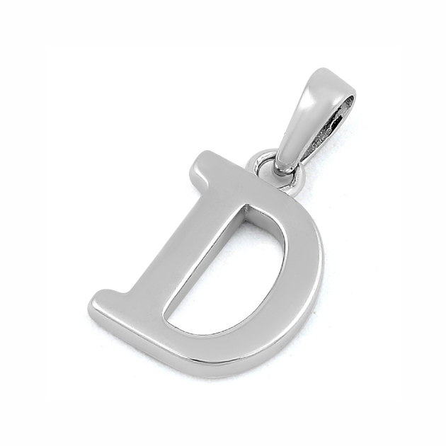 Sterling Silver Plain Letter D Pendant