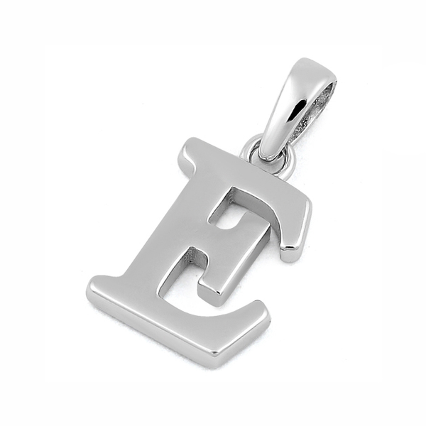 Sterling Silver Plain Letter E Pendant