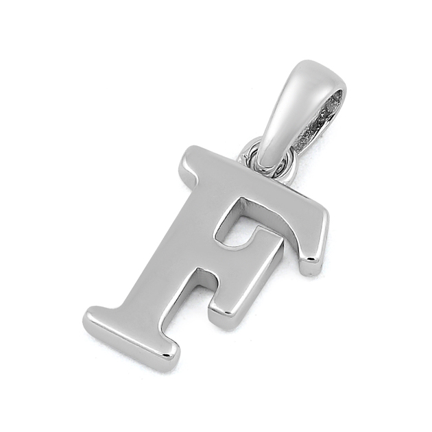 Sterling Silver Plain Letter F Pendant