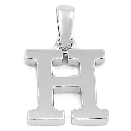 Sterling Silver Plain Letter H Pendant