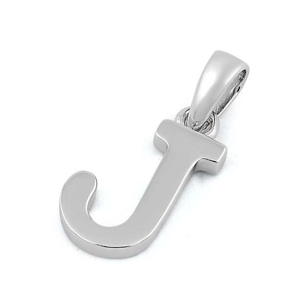 Sterling Silver Plain Letter J Pendant